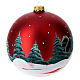 Bola árvore Natal vermelha paisagem 150 mm s5