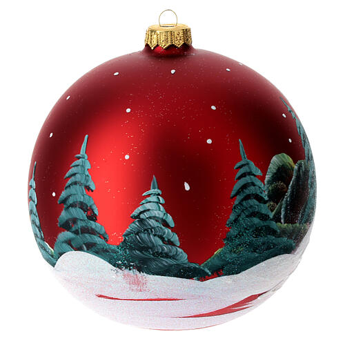 Christmas Bauble red landscape 15cm 5