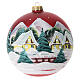 Christmas Bauble red landscape 15cm s1