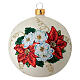 Christmas Bauble Poinsettia découpage 10cm s1