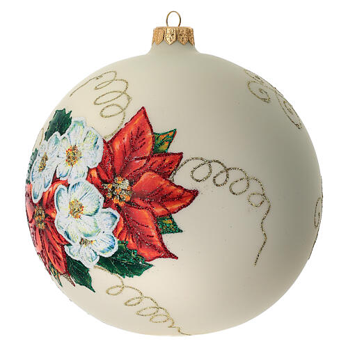 Bola árvore Natal flores decoupagem 150 mm 3