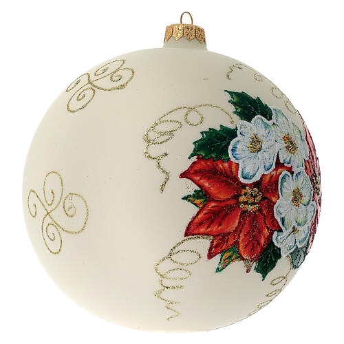 Bola árvore Natal flores decoupagem 150 mm 4