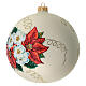 Christmas Bauble Poinsettia découpage 15cm s3