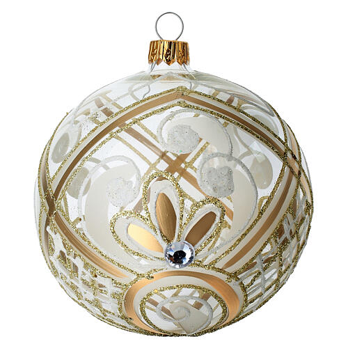 Boule pour Noël verre soufflé décor doré 100 mm 1