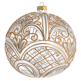 Christmas Bauble blown glass golden decoration 15cm