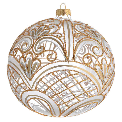 Christmas Bauble blown glass golden decoration 15cm 1
