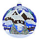 Christmas Bauble blue Landscape with snow 15cm s1
