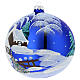 Christmas Bauble blue Landscape with snow 15cm s3