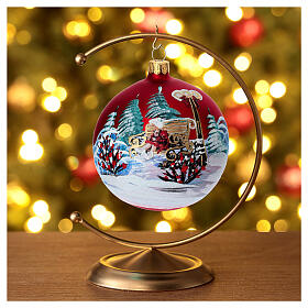 Bola de Navidad vidrio soplado decoupage niña 100 mm