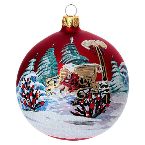 Bola de Navidad vidrio soplado decoupage niña 100 mm 1