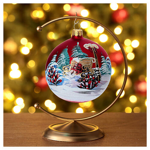 Bola de Navidad vidrio soplado decoupage niña 100 mm 2