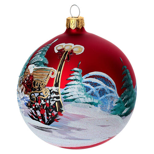 Bola de Navidad vidrio soplado decoupage niña 100 mm 3