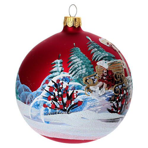 Bola de Navidad vidrio soplado decoupage niña 100 mm 4