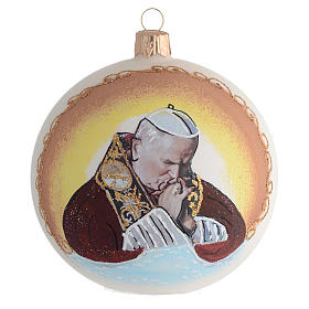 Bola de Navidad San Juan Pablo II vidrio soplado 100 mm