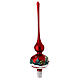 Christmas tree topper in red glass with houses and trees s8