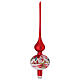 Christmas tree topper in red glass with houses and trees s1