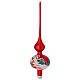 Christmas tree topper in red glass with houses and trees s3