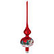 Christmas tree topper in red glass with houses and trees s4