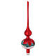 Christmas tree topper in red glass with houses and trees s5