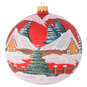 Bola de Navidad vidrio soplado rojo decoraciones casas 150 mm