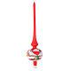 Christmas tree topper in red glass with houses s1