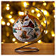 Christmas bauble in golden blown glass with houses 100mm s2