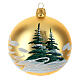 Christmas bauble in golden blown glass with houses 100mm s5