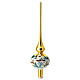 Christmas tree topper in golden blown glass with houses s1