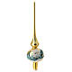 Christmas tree topper in golden blown glass with houses s5
