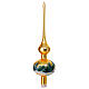 Christmas tree topper in golden blown glass with houses s4