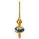 Christmas tree topper in golden blown glass with houses s3