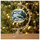 Christmas bauble in golden blown glass with decoupage landscape 100mm s4