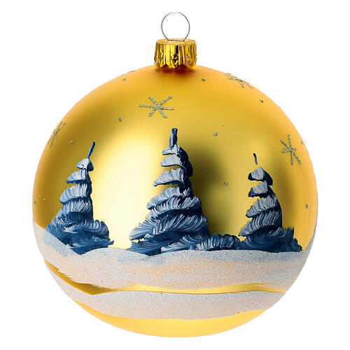 Pallina Albero Natale oro paesaggio decoupage 100 mm 5