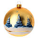 Pallina Albero Natale oro paesaggio decoupage 100 mm s5