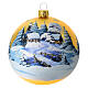 Pallina Albero Natale oro paesaggio decoupage 100 mm s1