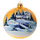 Palla Albero Natale oro paesaggio decoupage 150 mm s1