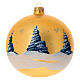 Palla Albero Natale oro paesaggio decoupage 150 mm s5