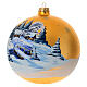 Bola árvore Natal vidro ouro paisagem découpage 150 mm s3