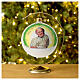 Pallina Albero Papa G. Paolo II vetro soffiato 100 mm s2