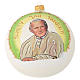 Christmas bauble in blown glass with Pope John Paul II 150mm s1
