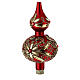 Christmas tree topper in golden blown glass with decorations in relief s4