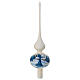 Christmas tree topper in ivory blown glass with landscape s1