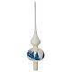 Christmas tree topper in ivory blown glass with landscape s3