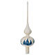 Christmas tree topper in ivory blown glass with landscape s4