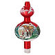 Christmas tree topper in red blown glass with decoupage snowman s2