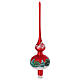 Christmas tree topper in red blown glass with decoupage snowman s5