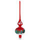 Puntale Albero vetro rosso decoupage pupazzo neve s5