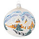Christmas bauble in blown glass with decoupage winter landscape 100mm s1