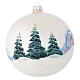 Christmas bauble in blown pearl glass with decoupage winter landscape 150mm s2