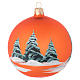 Bola de Navidad vidrio naranja con paisaje decoupage 100 mm s2